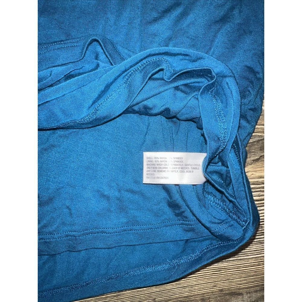 Women's Ruched Knit Mini Dress - A New Day Teal XXL. NWT. M - Picture 4 of 6
